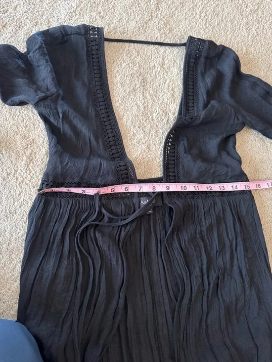 NWOT Aakaa Black Women's Swim Cover-Up Maxi Dress- size M - Picture 12 of 13